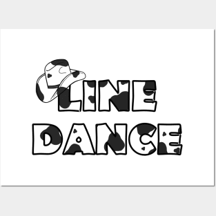 LINE Dancing Black Cow Spots Posters and Art